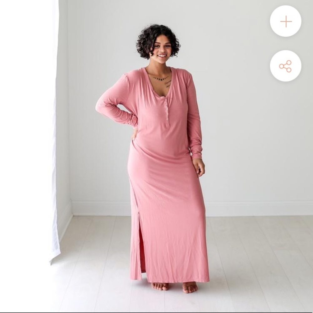 NWT Bamboo Blend Rose Maxi Dress - Large (8/10) - Picture 3 of 8